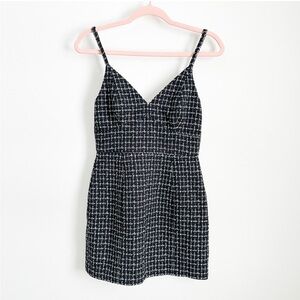 Abercrombie & Fitch Black White Tweed Mini Dress sz XS Petite LIKE NEW